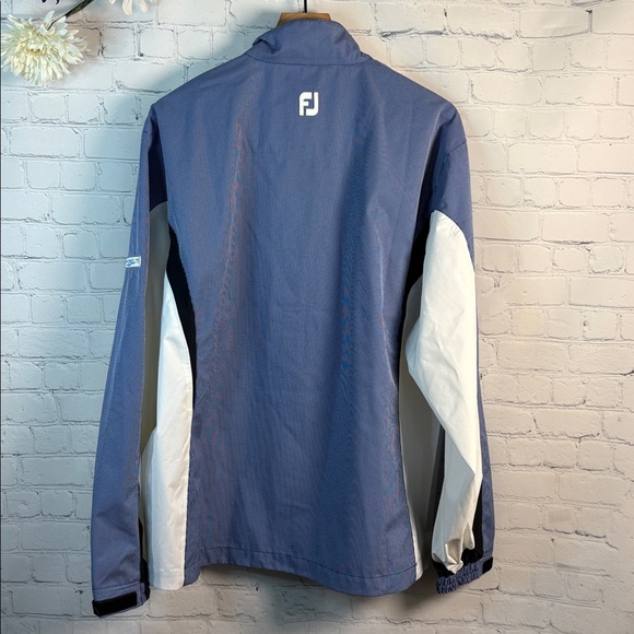 FOOTJOY Dry Joys Hydrolite Golf Rain Zip Blue White Jacket size large - Picture 2 of 8